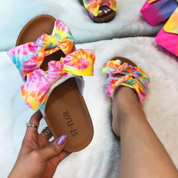 

Slippers sandals rainbow bow for woman wholesale cheapest price RTS fast dispatch