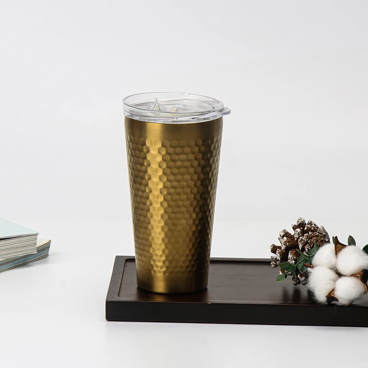 

Big Capacity Gold 510ml 304 Stainless Steel Wine Water Coffee Tea With Lid Vacuum Cups