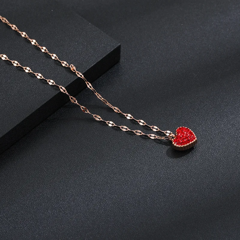 

Wenyii Rantai Kalung Fashion Rose Gold Necklace Luxury Brand Designer Luxury Pendant Love Heart Necklace Personalised Choker, Picture