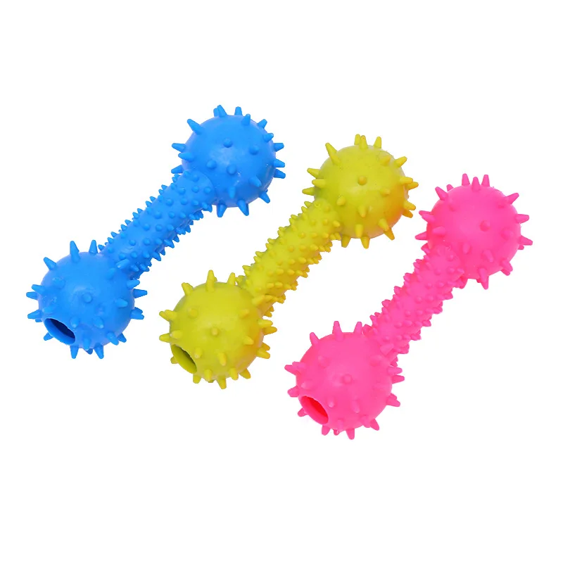 

Gnawing rubber toy barbells with spines luxury dog pet tooth chewing toy