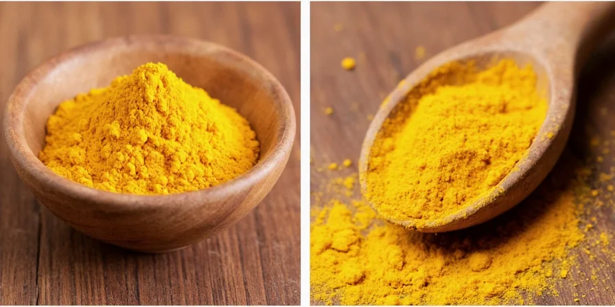 Dishes enhanced with turmeric powder