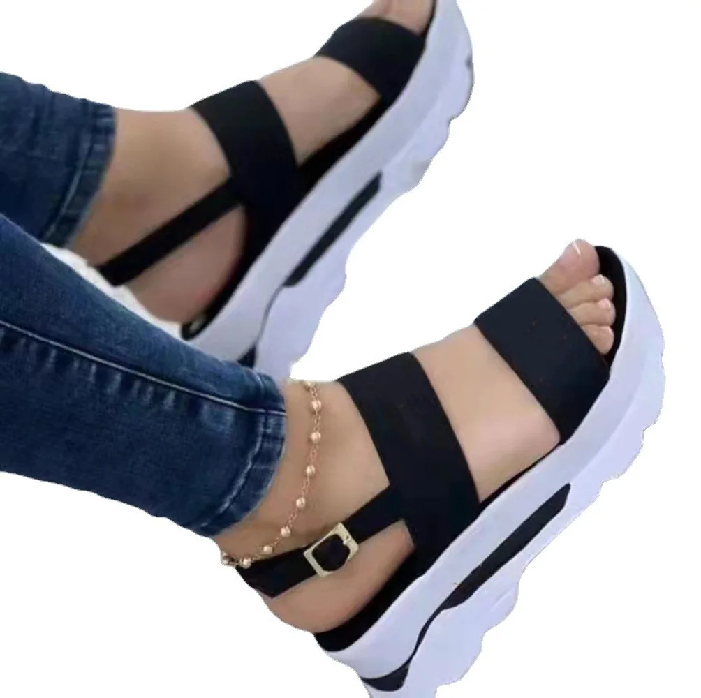 

Dropshipping Custom Logo Women's High Heeled Shoes Platform Sandals Fashion Designer Wedges Sandals