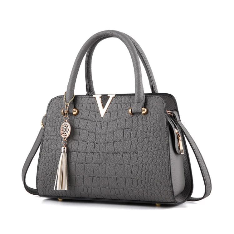 

New Style bolsas Elegant Female Handbag With Tassel Crocodile Pattern Shoulder Bag Pu Leather Luxury Handbags For Women