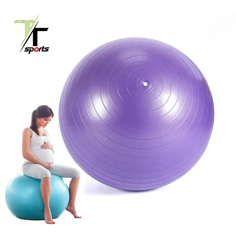 

TTSPORTS Anti Burst Balance Exercise Ball Gym 55cm Premium Black Pvc Yoga Ball, Multi colors