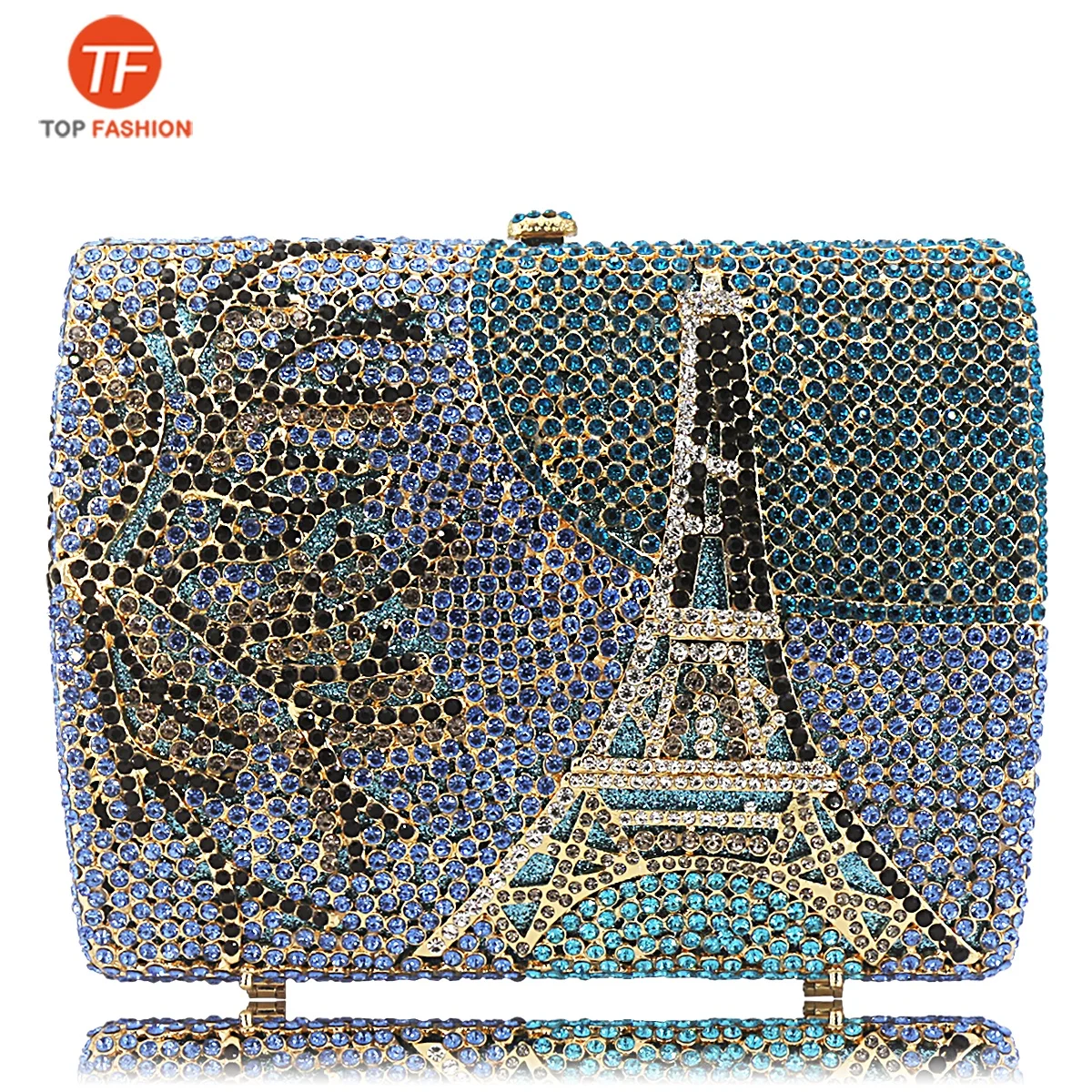 

Luxury Crystal Rhinestone Clutch Purse Eiffel Tower Evening Bag for Wedding Party Wholesales from China Supplier, ( accept customized )