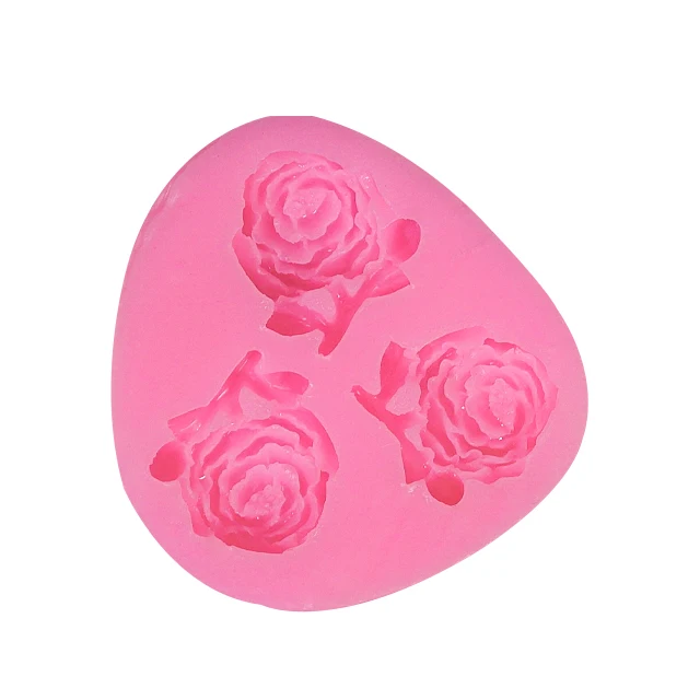 

silicone resin molds rose flowers fondant baking mold handmade soap cake mold, Pink