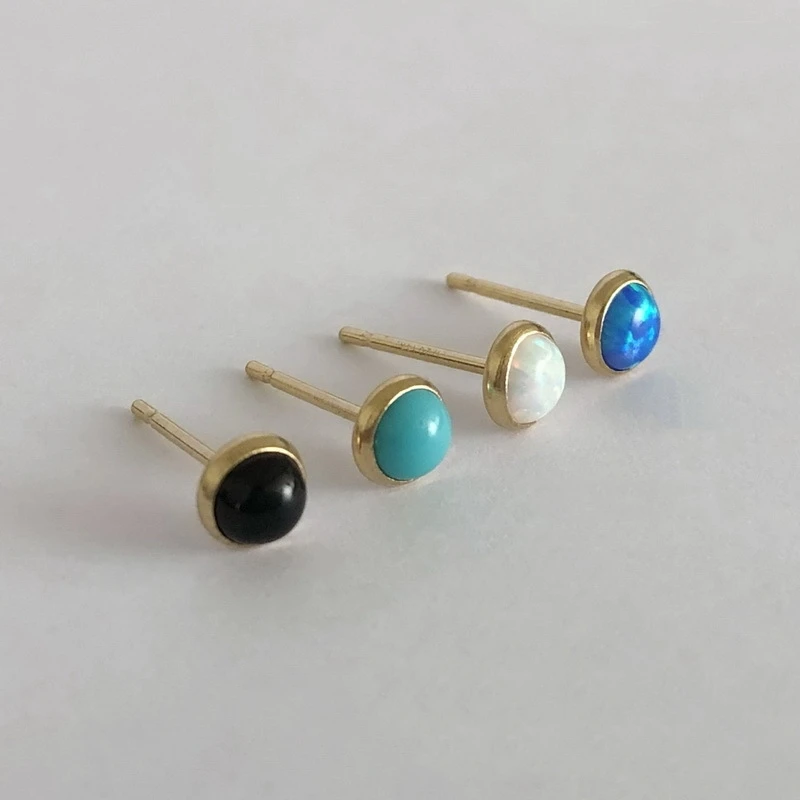 Vintage Fashion Turquoise Jewelry Stud Earrings Classic Gold Filled Earrings