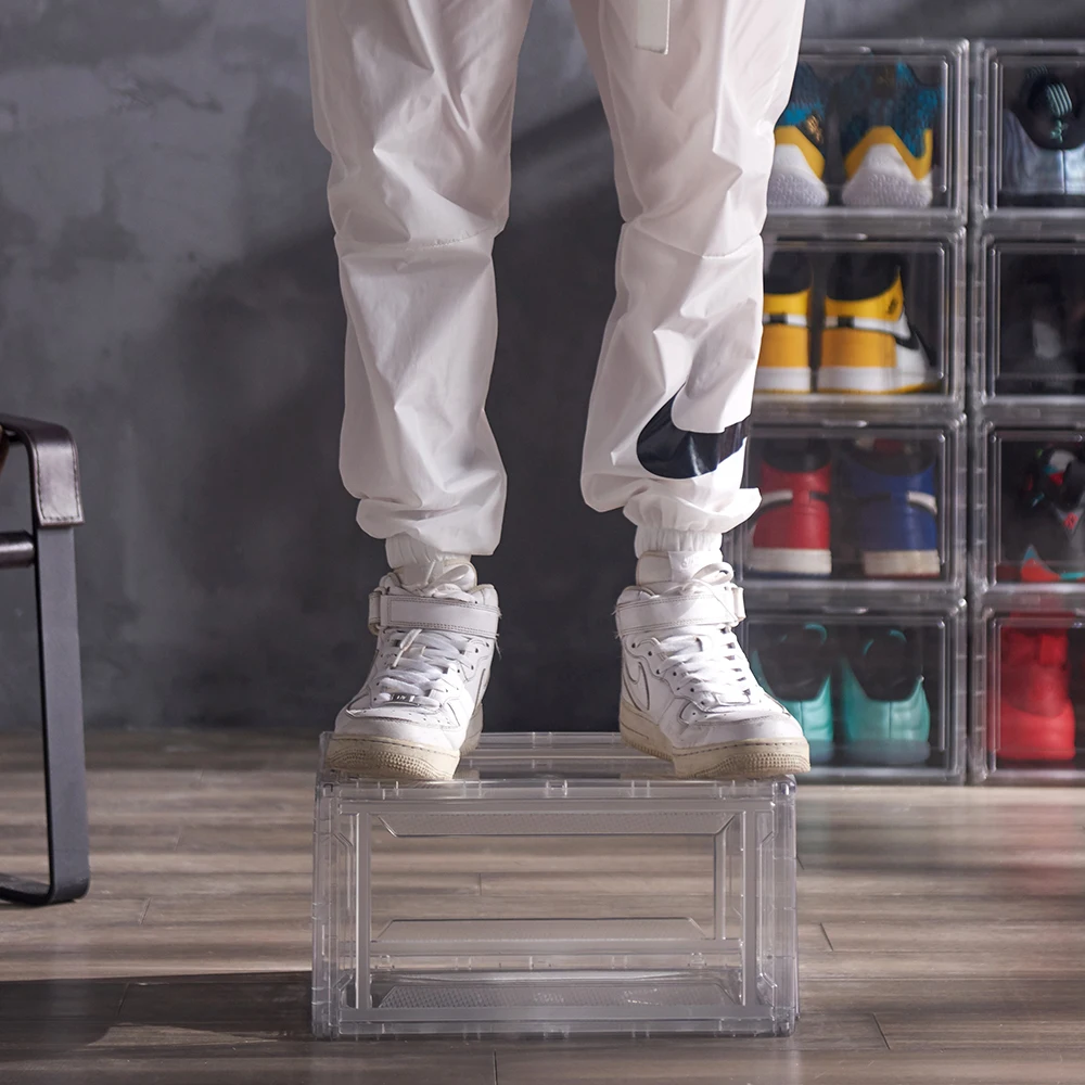 

Factory direct plastic clear shoe storage boxes, Customized color