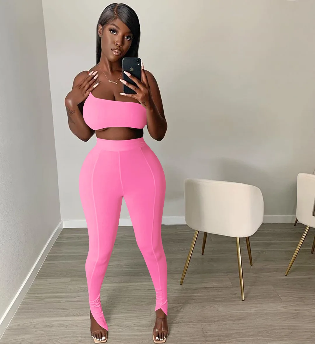 

X00159M Women 2 Pieces Fishtail bottom sports suit with suspenders ropa mujer yoga luxurious suits, Black