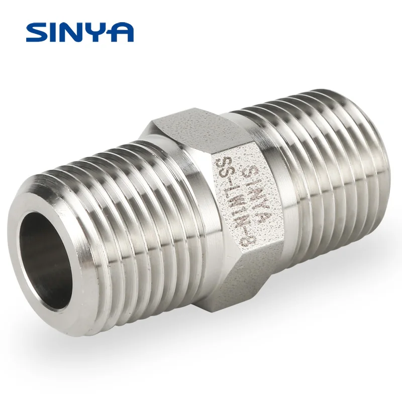 1/4"Male x 1/4" Male Threaded Pipe Fitting Stainless Steel SS304 NPT QH 
