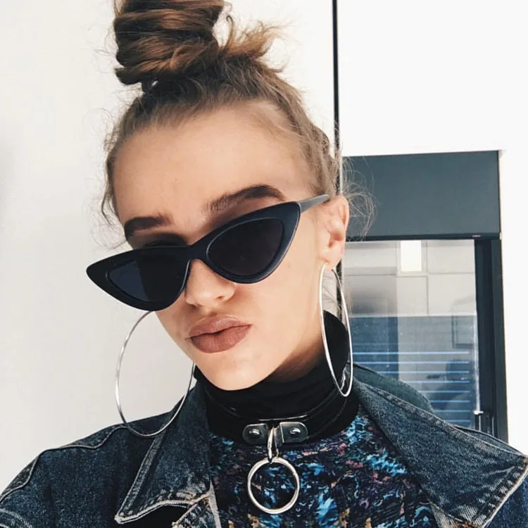 

2021 Hot Sale Oversized Cheap UV400 Vintage Sunglasses Triangle Women Cat Eye Women Shades, Black+grey/red+grey/white+grey/red+white/black+yellow/black+orange