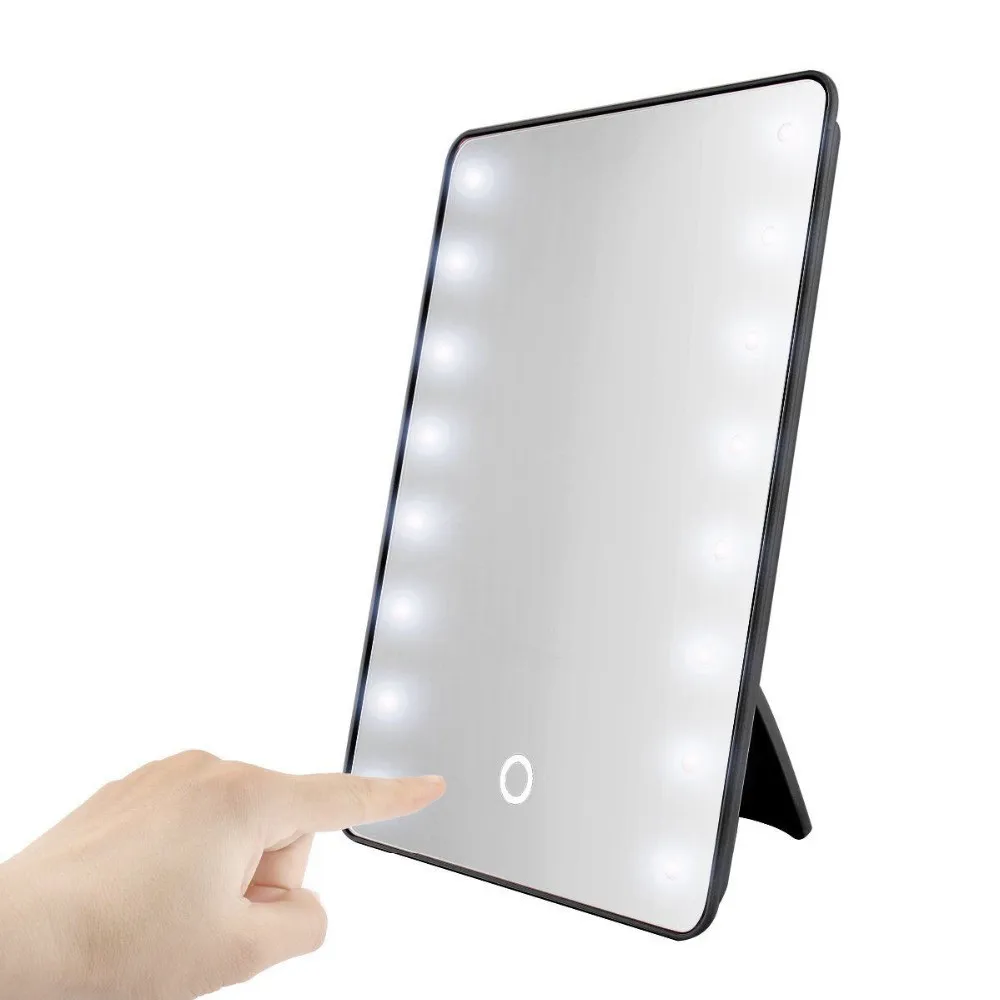 

Makeup Mirror with 16 LEDs Cosmetic Mirror with Touch Dimmer Switch Battery Operated Mirror, Customized color
