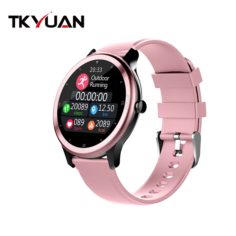 

GUANGDONG OEM Factory IP68 Waterproof Fitness Band Round Watch Smart Bracelet Women with 24 Sport modes and Multi-dial optional, Black,pink,blue