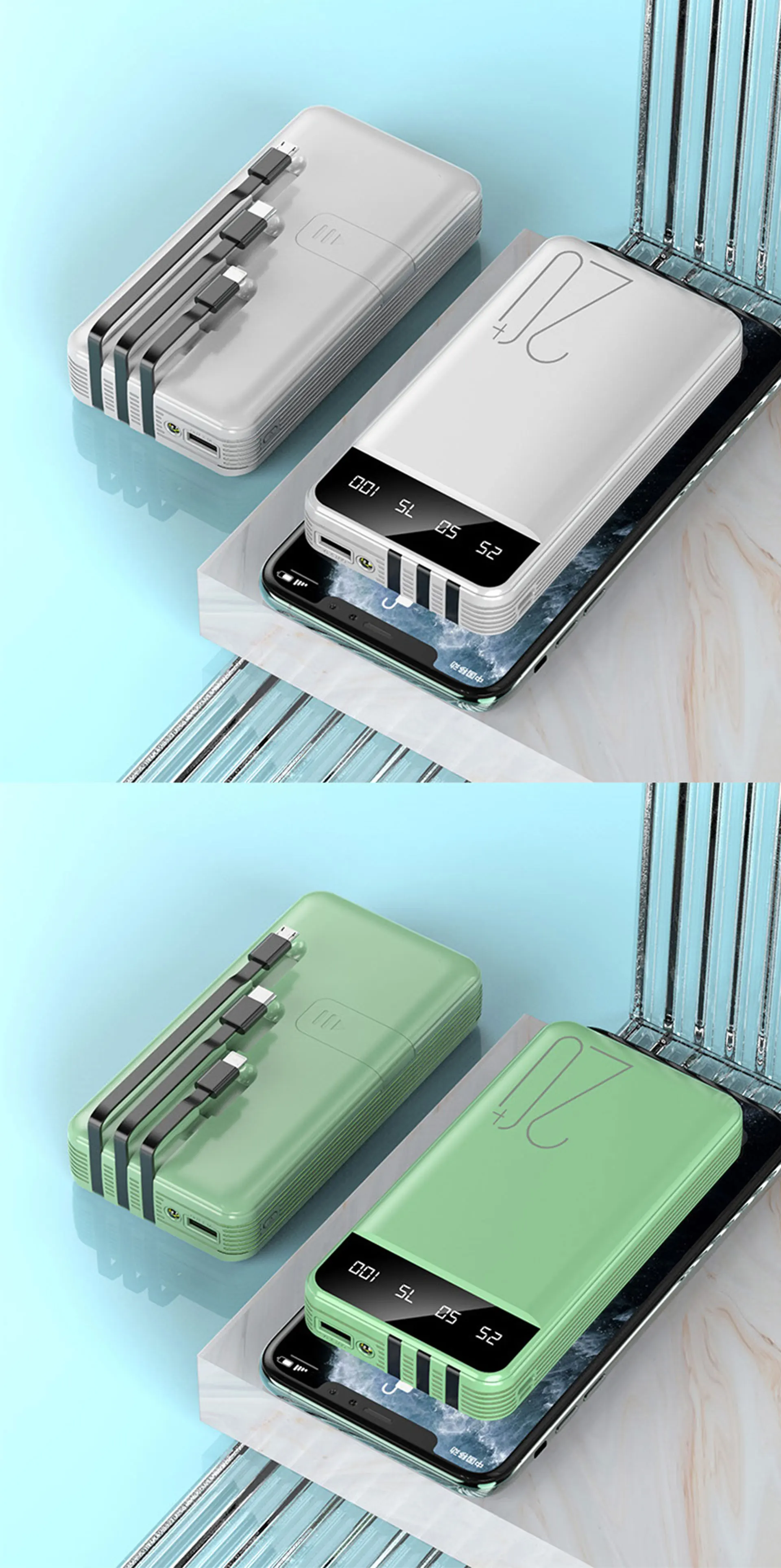 2020 New Factory hot sale fast charging power bank 20000mah emergency powerbank Type-C power banks backup with phone holder - ANKUX.COM