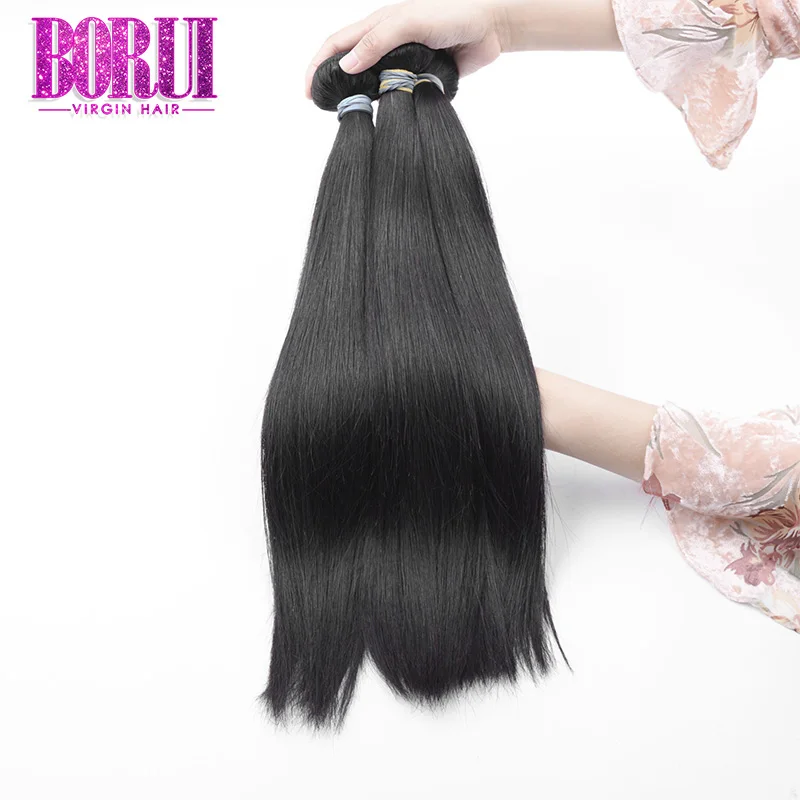 

Borui Wholesale 100% Virgin Human Hair can be dyed Straight 10A top quality unprocessed Peruvian Hair Bundles