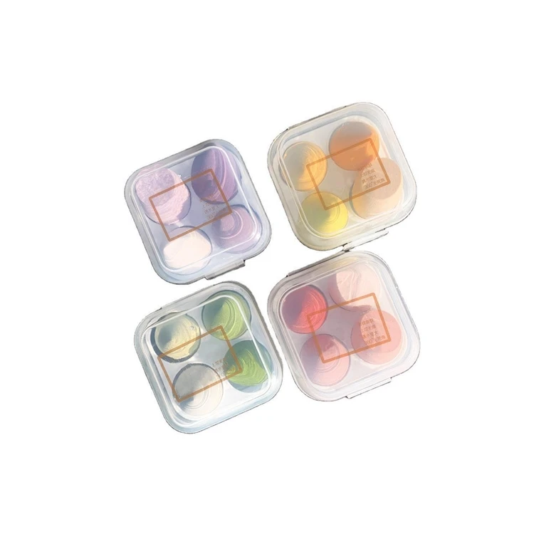 

4pcs plastic box multi-function hydrophilic shape makeup sponge foundation beauty makeup