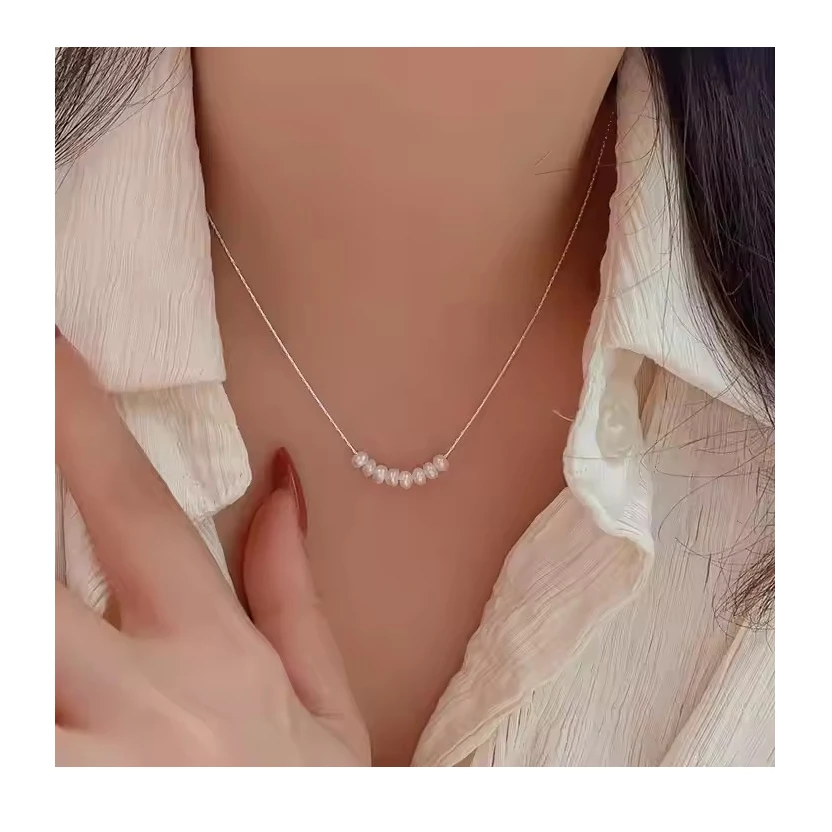 Elegant Luxury 925 Sterling Silver Freshwater Pearl Beads Beaded Necklaces for Women Christmas Gifts Jewelry