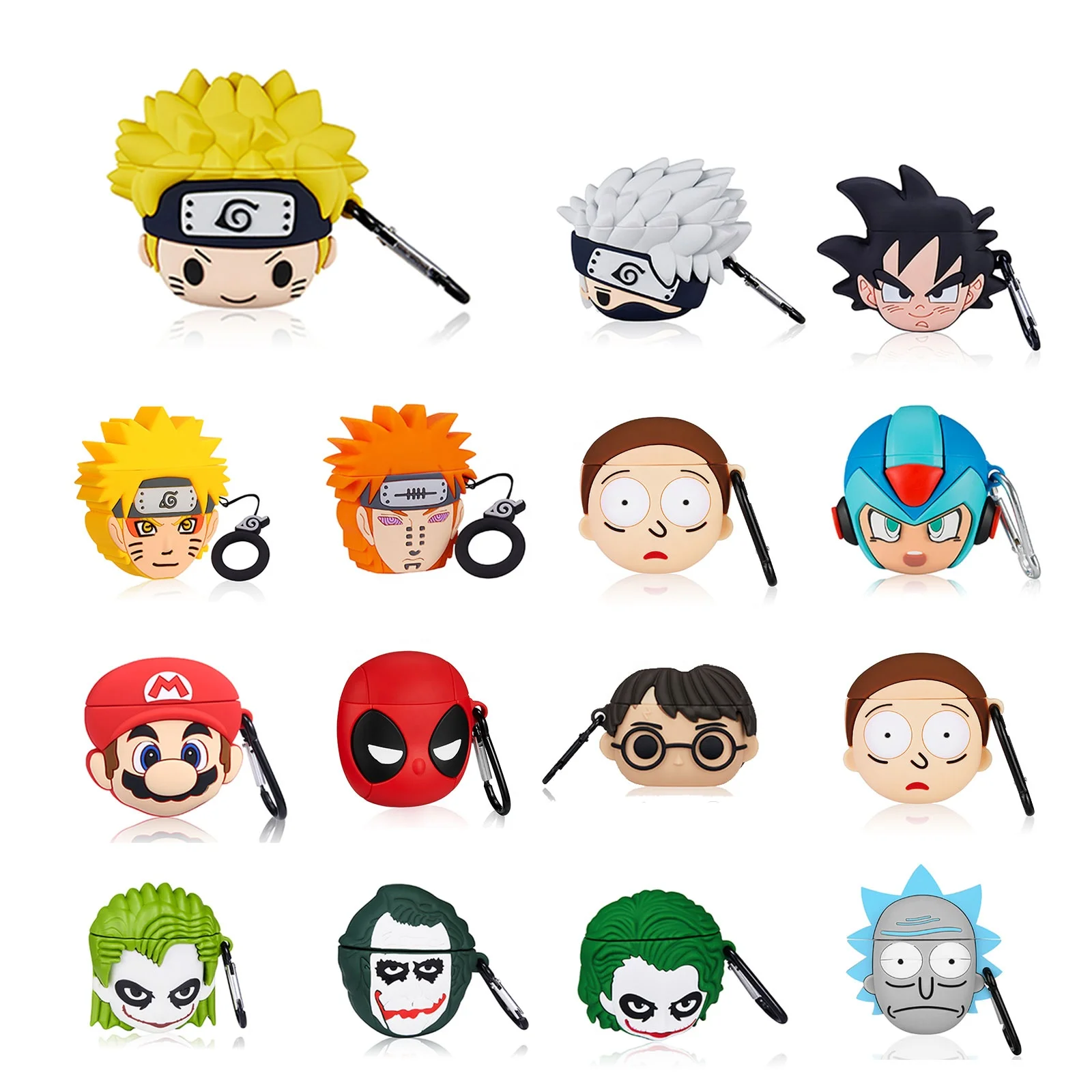 

Best Selling Earphone Cover Anime Cartoon Dragon Ball Z For Airpod Case With Keychain, Multiple colors
