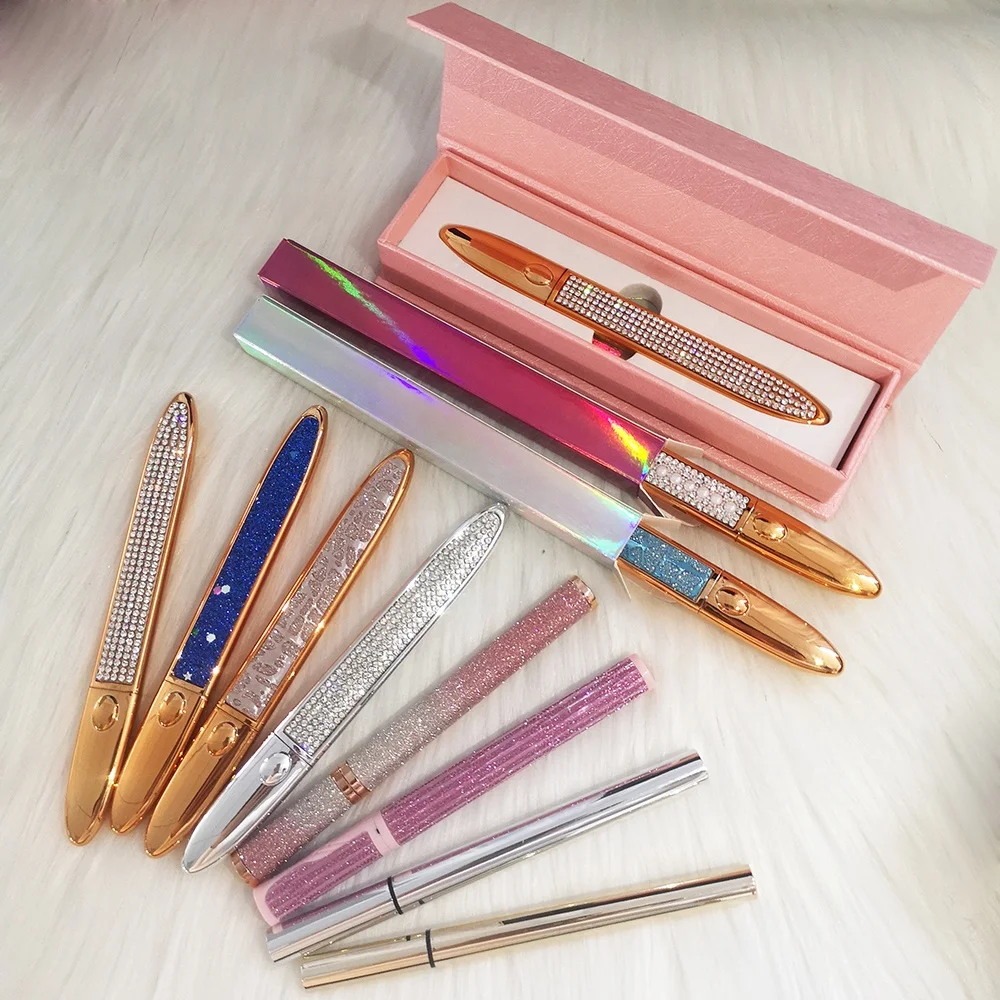 

New arrival OEM glitter Liquid private label black colored eyeliner glue eyeliner pen adhesive pen