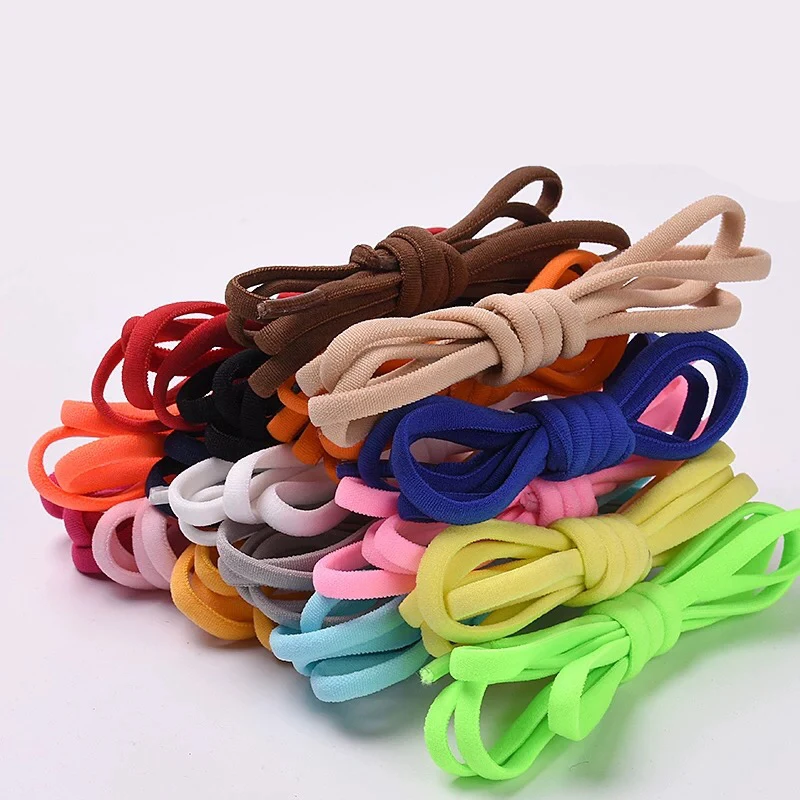

1Pair No tie Round Elastic Shoelaces Metal Buckle Capsule Quick Locking Shoe Laces For Kids and Adult Sneakers Shoelace, 19 colors