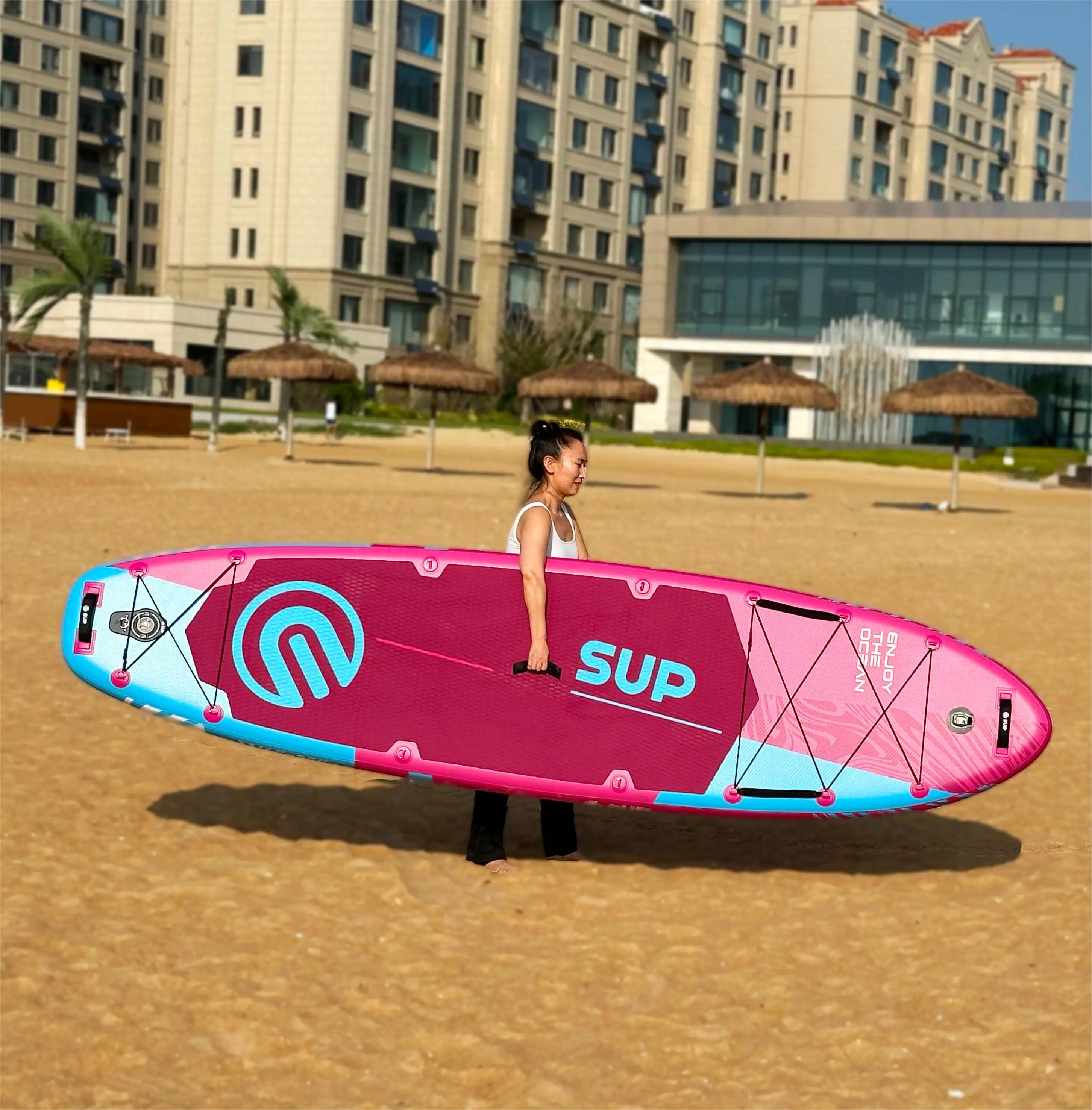 Customizable E-SUP Fishing Paddle Board with Accessories Inflatable Surfboard and Dock for Surfing Waterplay