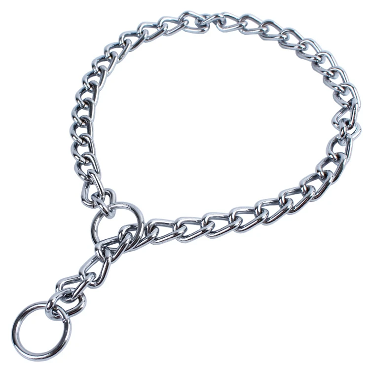 

Amazon Hot Sale Heavy Stainless Steel Metal P Chain Slip Chain Dog Training Choke Collar