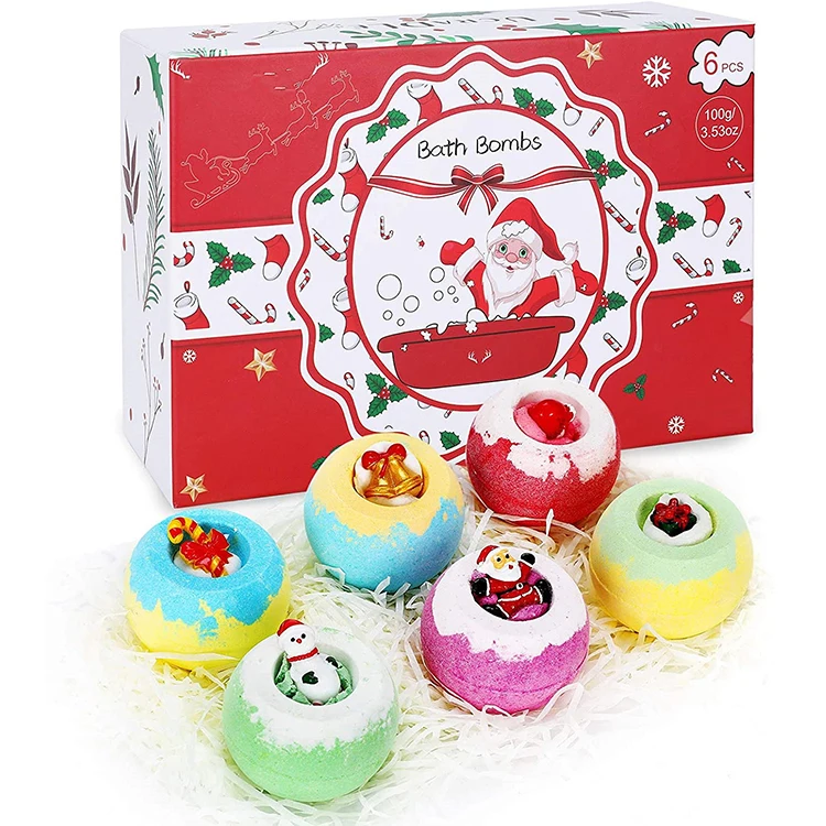 

Hot Selling OEM Wholesale Christmas bath bomb set with packaging