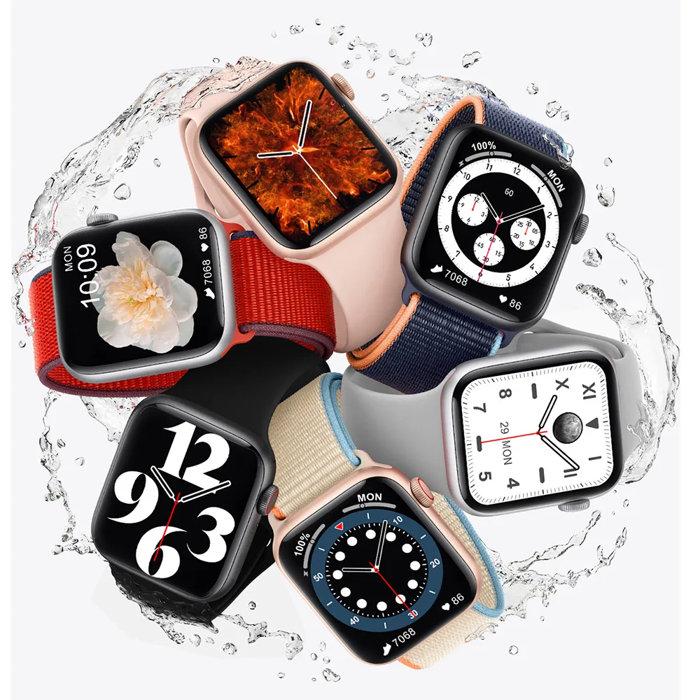 

2021 waterproof blood pressure sleep monitor Pedometer reloj inteligente iwo dt100 smart watch seri series 6 smartwatch dt100