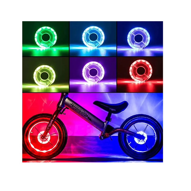 

7 Colors in 1 USB Rechargeable Bright Waterproof Bicycle Spoke Light LED Bike Tire Wheel Hub Lights For Kids Safety Night Riding, Colorful