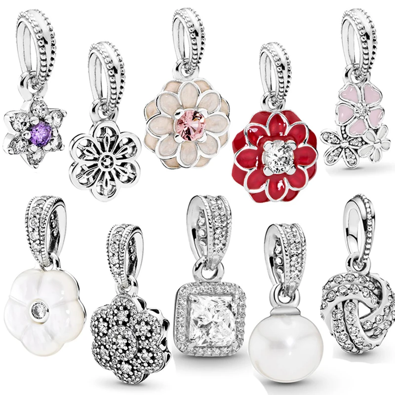 

925 Sterling Silver Bracelet DIY mother's Day Pearl Jewelry Pendant Charm gift