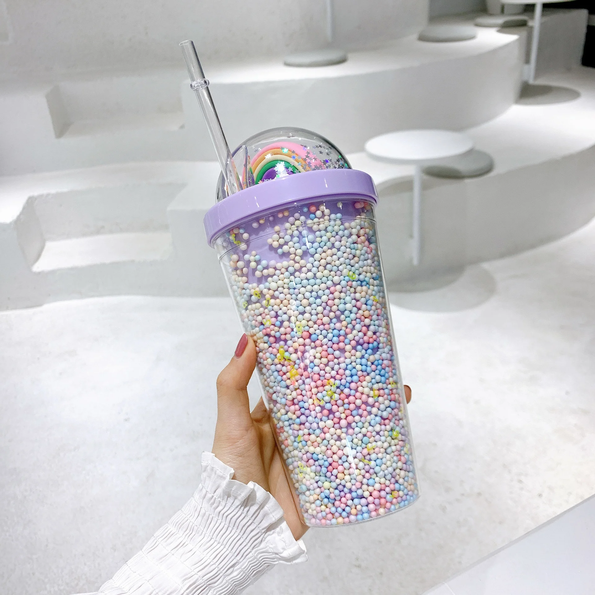 

Tumbler Insulated Cool Drinking Cups with Lid Straw Double Wall with Silicone Seal for Kids Girls Travel Adult Ice Mug, As picture