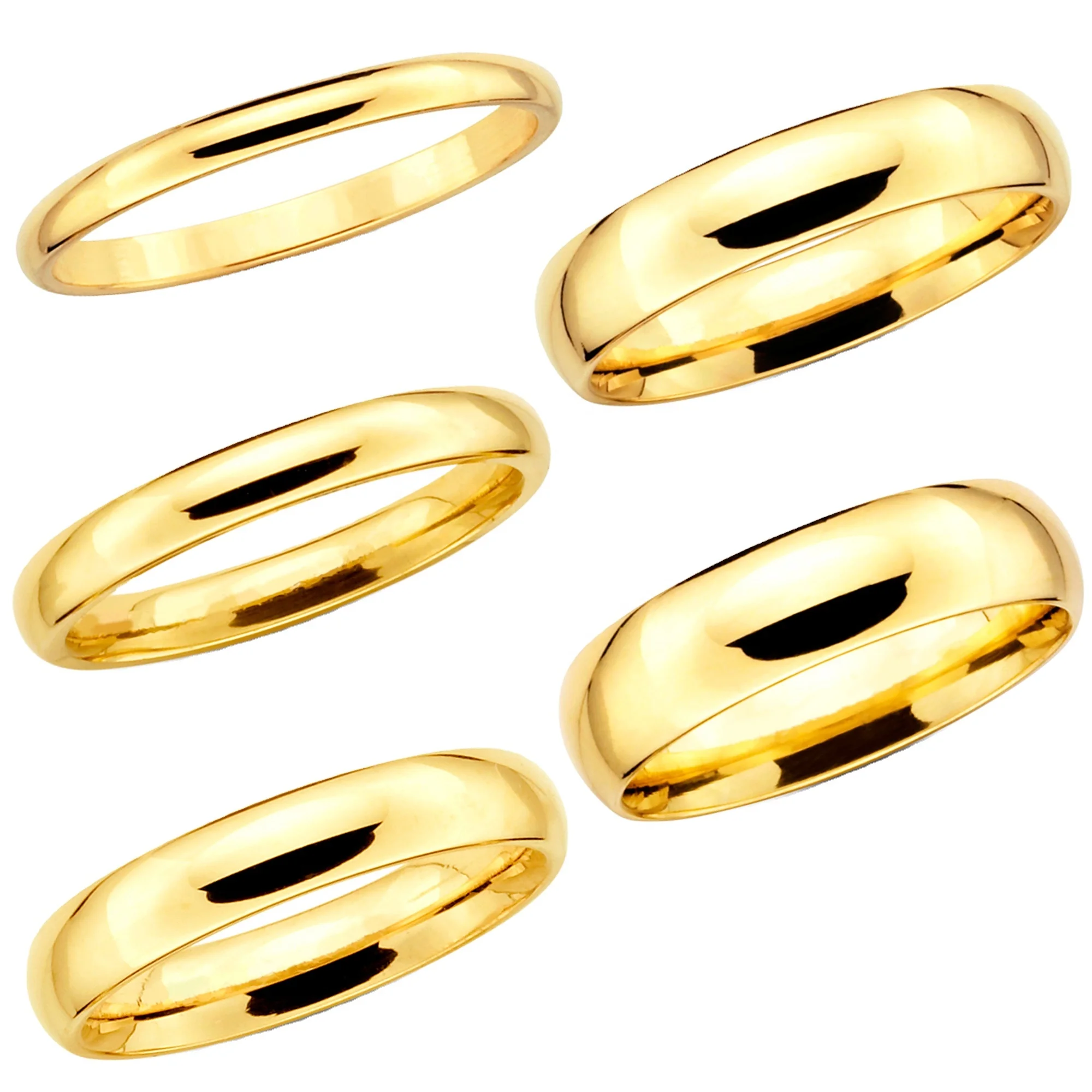 

Hot Sale Gold Jewelry 14K Solid Yellow Gold 4mm Plain Men's and Women's Wedding Band Ring