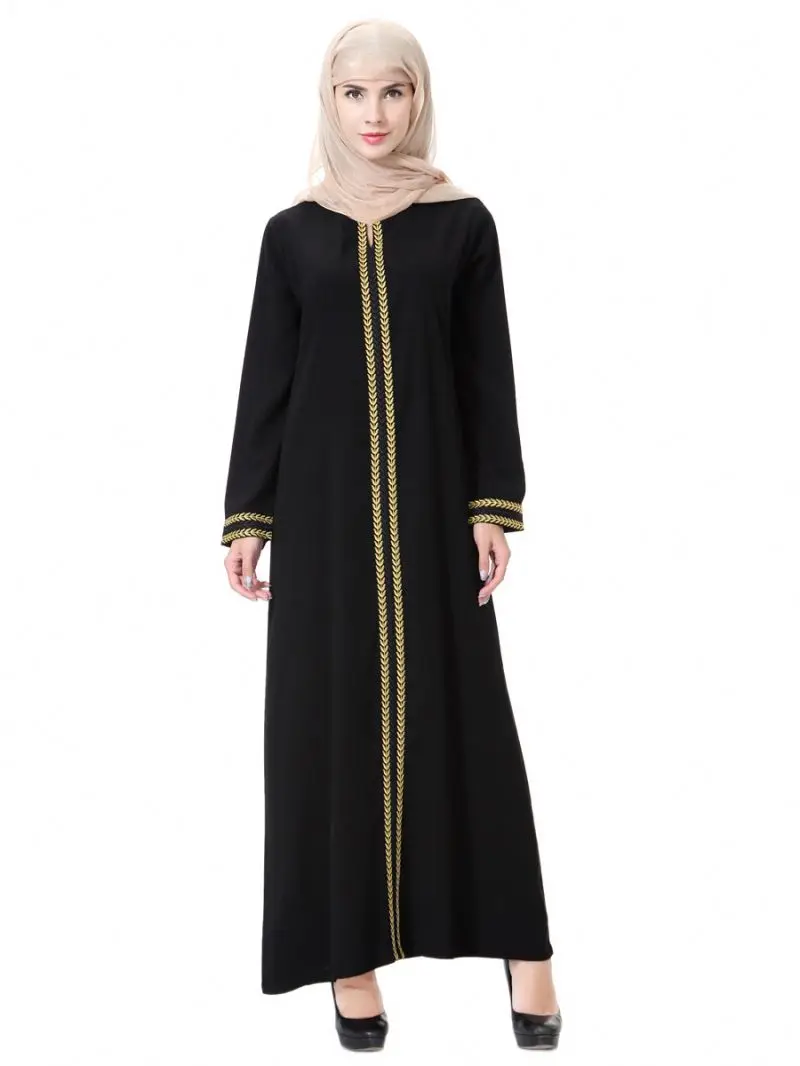 

2021 Solid open Abaya muslim dress chiffon Abaya hijab dress