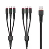 ROCK G6 2M 3.6A 6 in 1 Cell Phone Metal Braided Cables Fast USB Universal Multi Cable