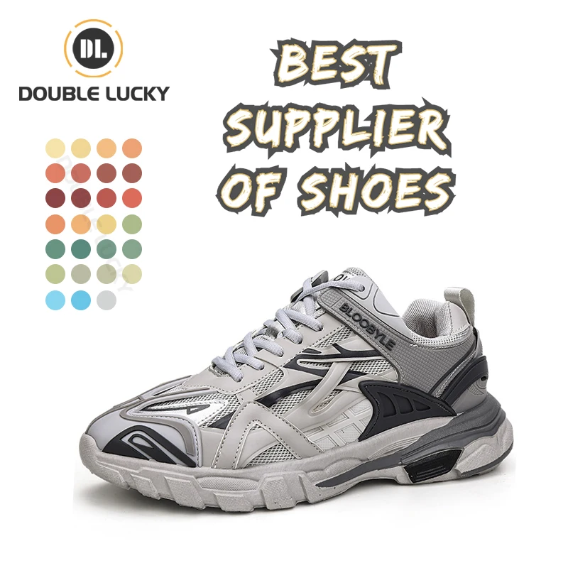 

DOUBLE LUCKY Zapatos Casuales Men's Sneakers-Sports Shoes Mesh Casual Shoes For Men Black Basket Ball Shoes