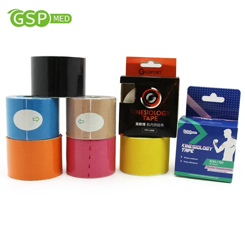 

5cm*5m Waterproof Kinesiology Tape Athletic Sports Tape CE Approved Kinesiotape with individual box, 15 colors