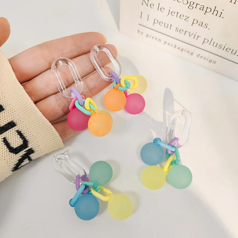 

S925 Silver Colorful Bubble Gum Earrings INS Hot Selling Cute Earrings for Girls Yiwu Jewelry Wholesale