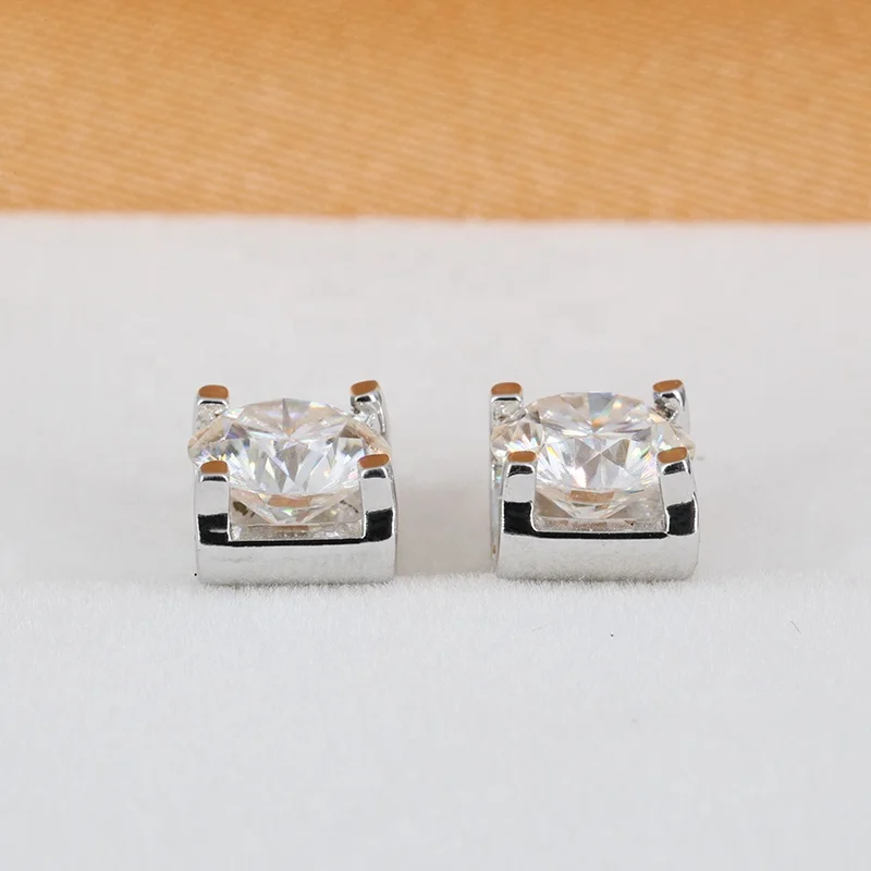 

Women's Jewelry 925 Sterling Silver Gold Plated Earrings Moissanite Diamond Earrings