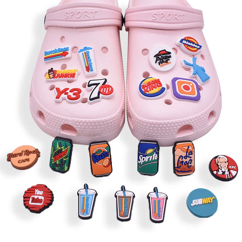 

Any Designs Available Shoes Decoration KFC Cola can clog Charms Soft Pvc Shoe Charms For Croc accessories, As picture