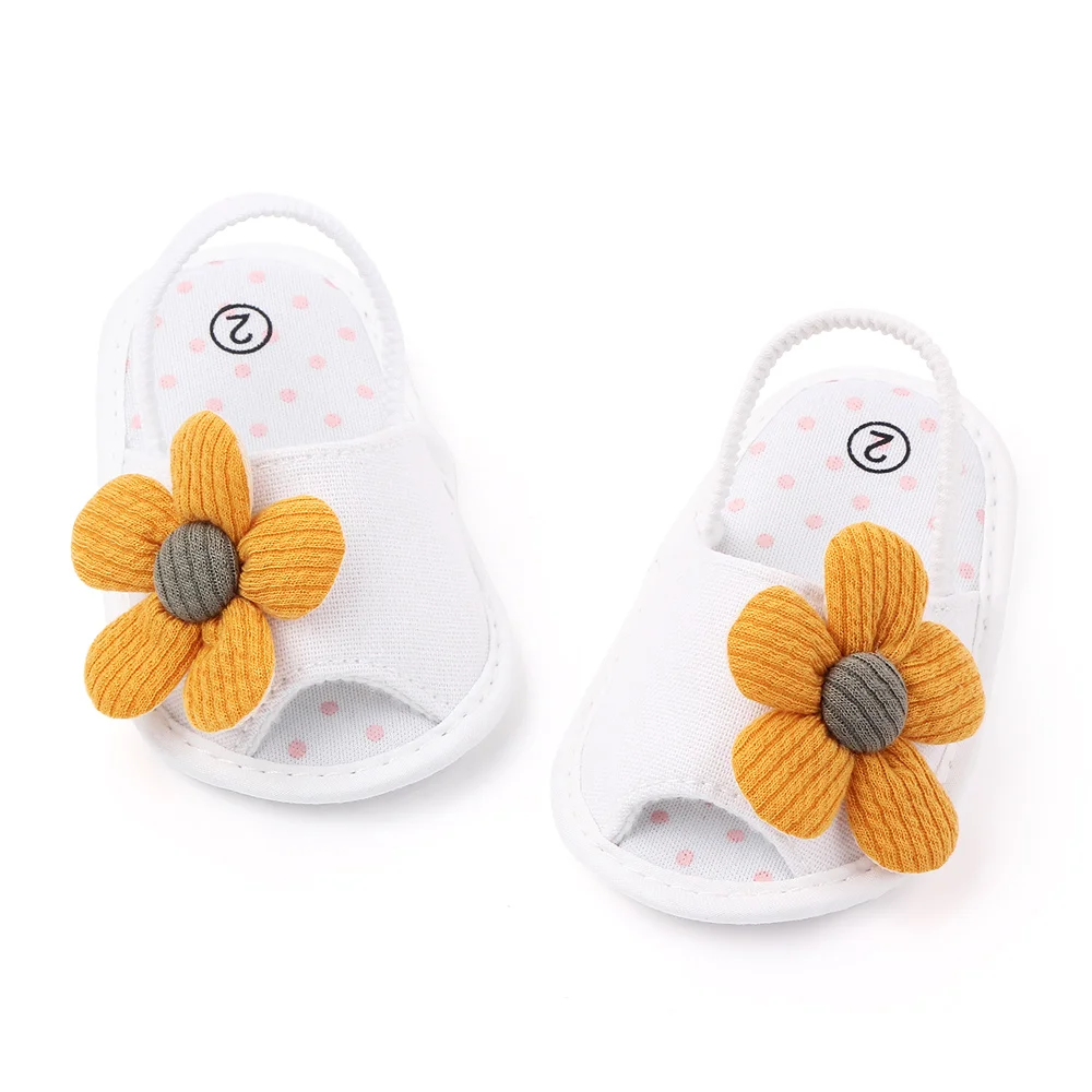 High quality baby sandals flower soft sole cotton baby slippers indoor newborn baby shoes in summer