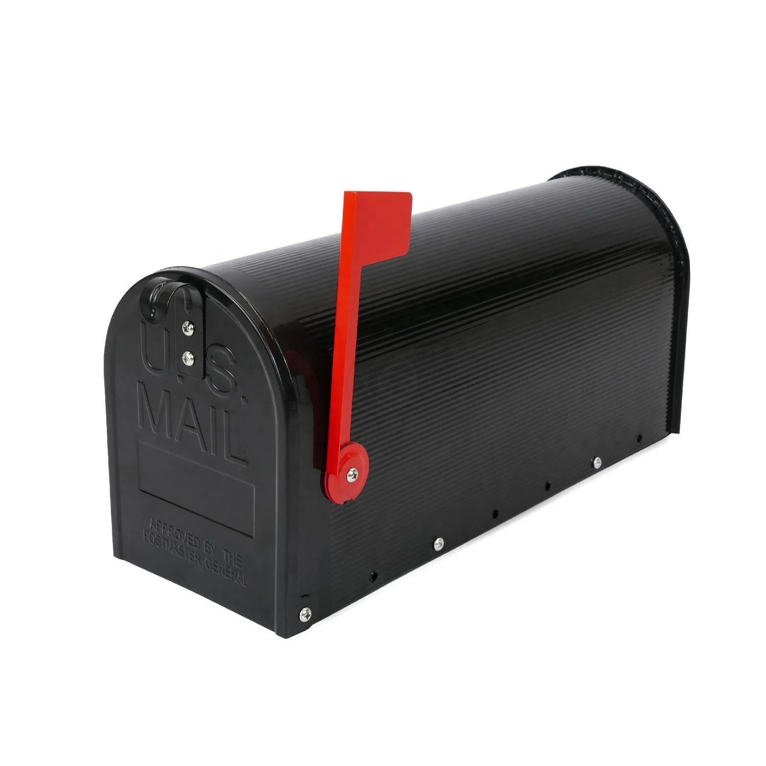 

US Mailbox Large Capacity Galvanized Steel Black Outdoor Postmount Mailbox