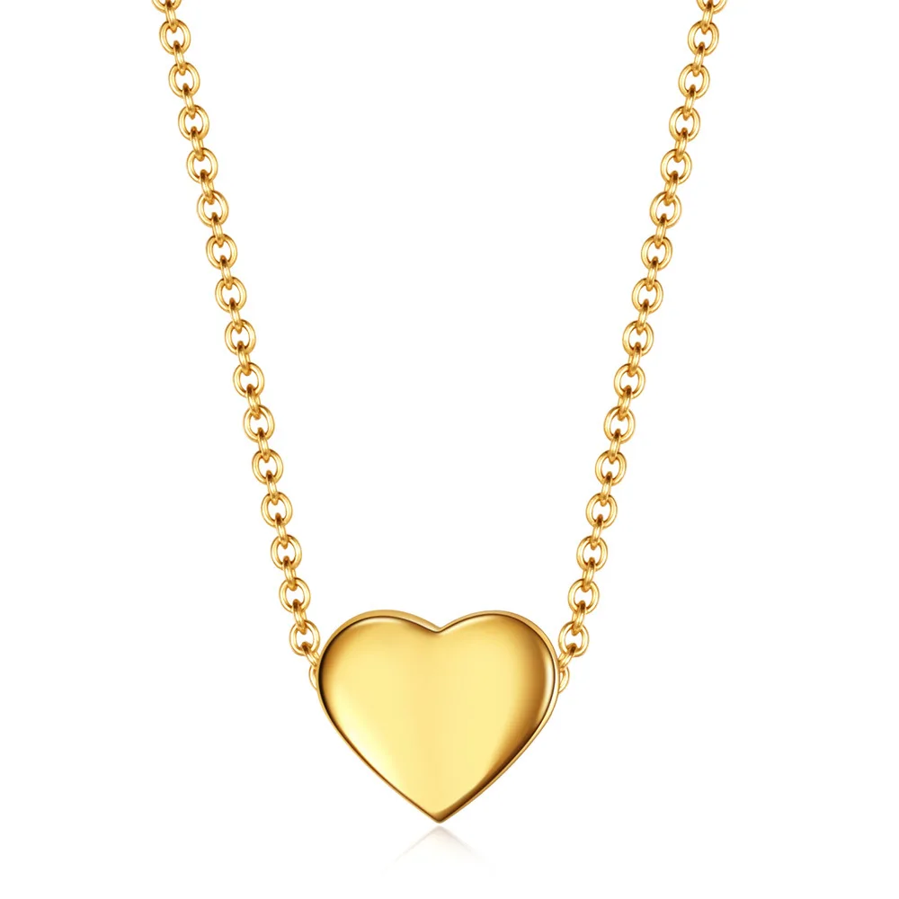 

Valentine's Day Gift 18K Gold Plated Love Necklace Stainless Steel Clavicle Chain Stainless Steel Dainty Heart Necklace, As picture