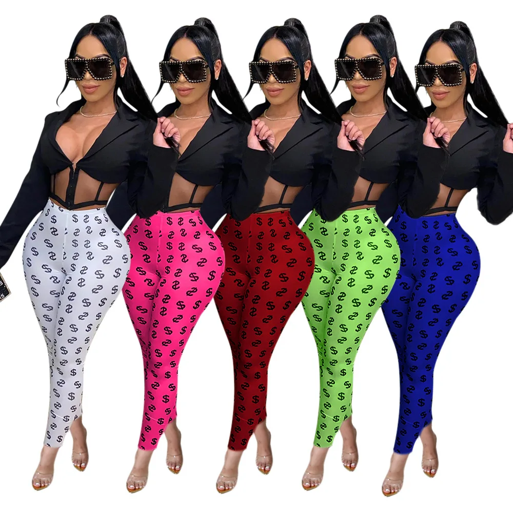 

S6630 - women fashion bandage printed pants
