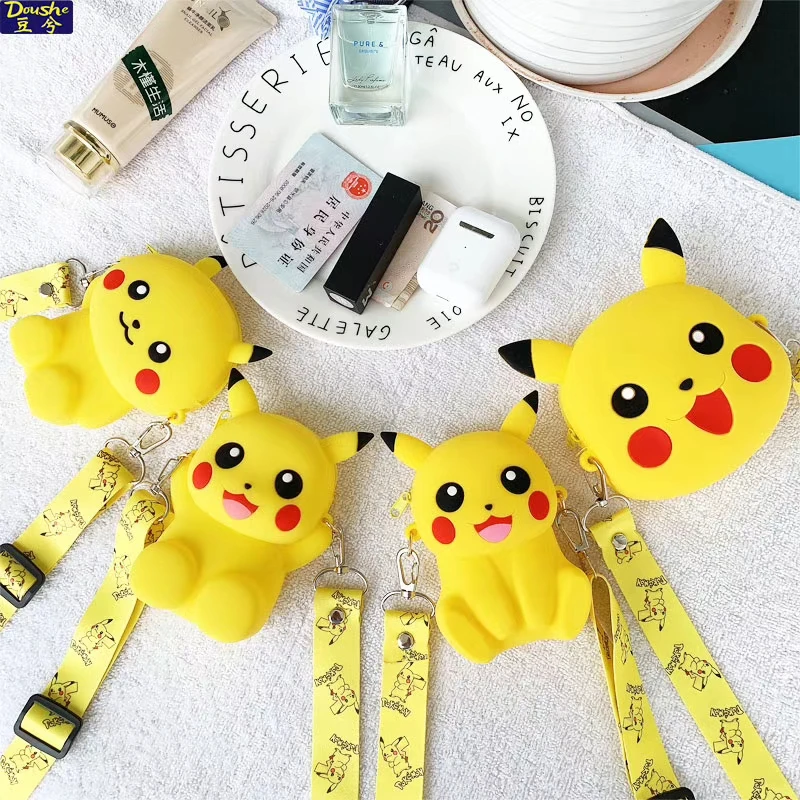 

Cute 3D Cartoon Anime Characters Shoulder Bag Soft Silicone Kids Portable Purse Storage Bag With Strap