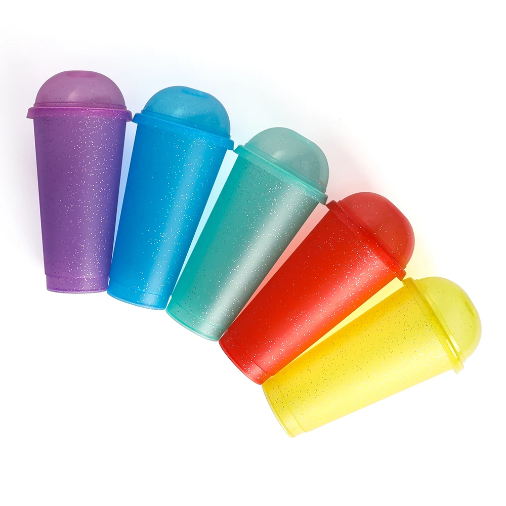 

Smoothie drinkware printed cold reusable custom cold iced plastic cup for drinking, 5 colors