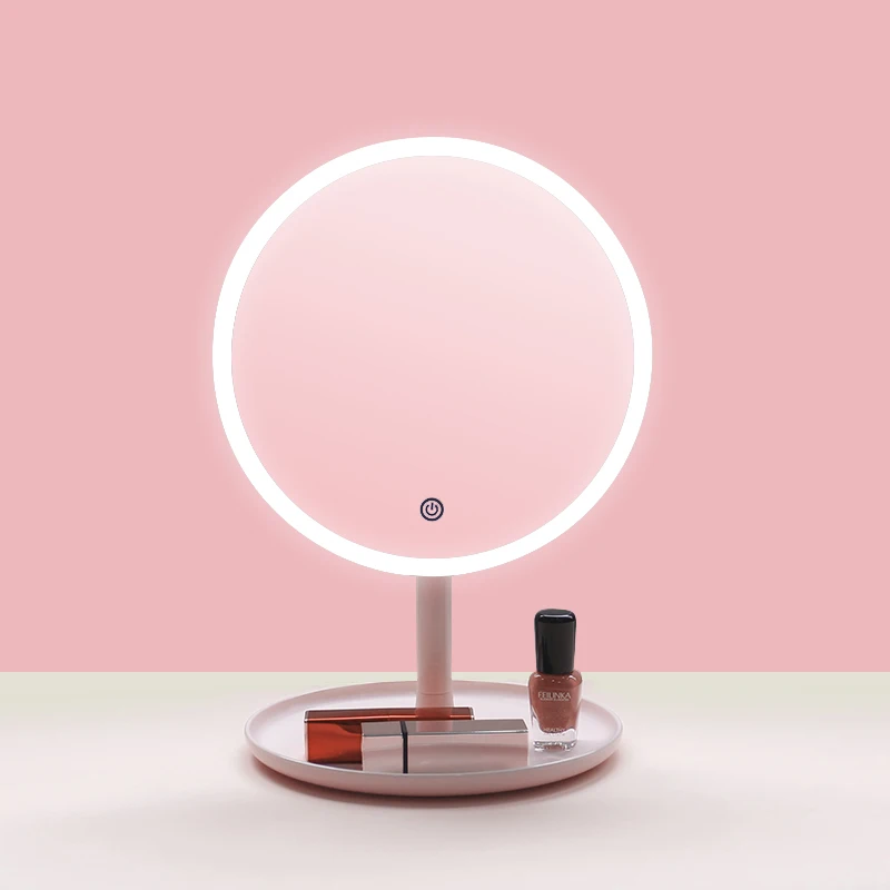 

RTS Makeup Vanity Mirror Rechargeable 30 LED Mirror Dimmable Magnification Mirror with Lights, Pink