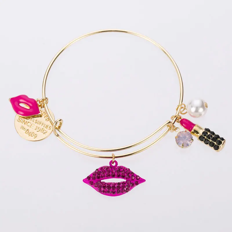

Adjustable expandable wire rose gold bear charm charm bangle Bracelet, Picture