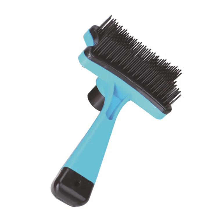 

Amazon Dog Cat Comb Removes Tangles Cleans Desheds Hair Fur Shedding Tool Easy Button Self Cleaning Slicker Pet Brush