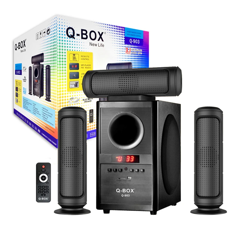 

Q-BOX Q-903 X-BASS 3D real sound BT remote control HI-FI 3.1 Home Theatre System speaker