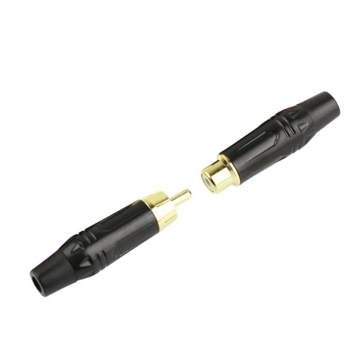 

RCA Audio And Video Jack Connector RCA Female Lotus Jack Black Plating Electrophoresis With Gold Plated Head